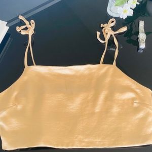 Gold Satin Crop Top